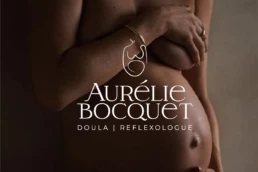 logo et identité d'aurélie Bocquet, doula et reflexologue