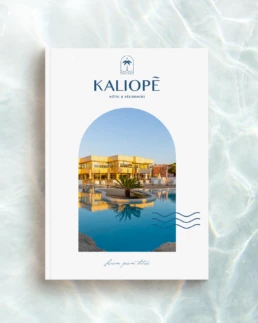 Visuel et logo du rebranding de l'hotel Kaliope au lavandou dans le sud de la France