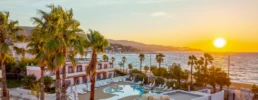 photo du complexe hotelier Kaliopé au coucher du soleil